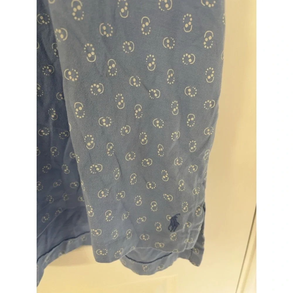 Polo Ralph Lauren Polo Shirt Mens L Light Blue Micro Paisley Print Cotton Golf‎